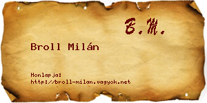 Broll Milán névjegykártya